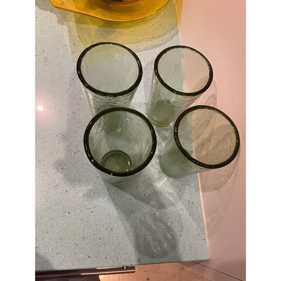 Fire And Light Recycled Glass Olive Green Tumbler Glass Set Of 4 - Picture 4 of 8